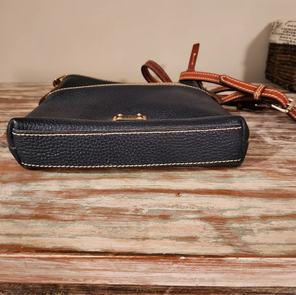 Dooney & Bourke Pebble Grain Letter Carrier Crossbody Midnight Blue - Picture 11 of 16